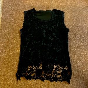 Lace Front Sleeveless Top